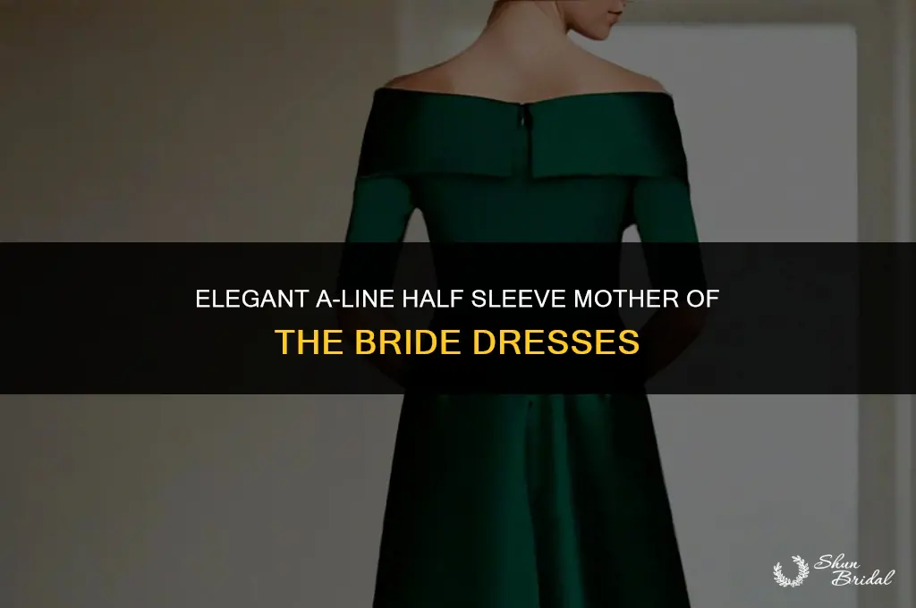 a-line half sleeve mother of the bride dress