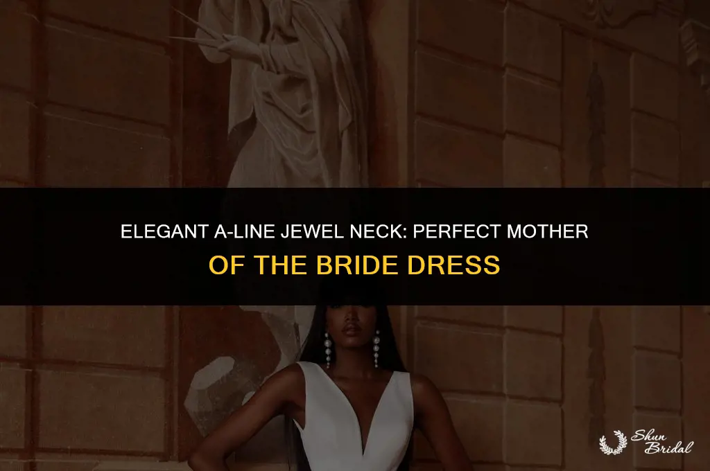 a-line mother of the bride dress elegant jewel neck