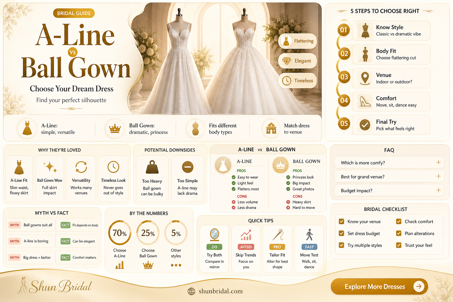 a-line vs ball gown wedding dress