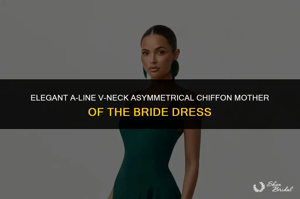 a-line v-neck asymmetrical chiffon mother of the bride dress
