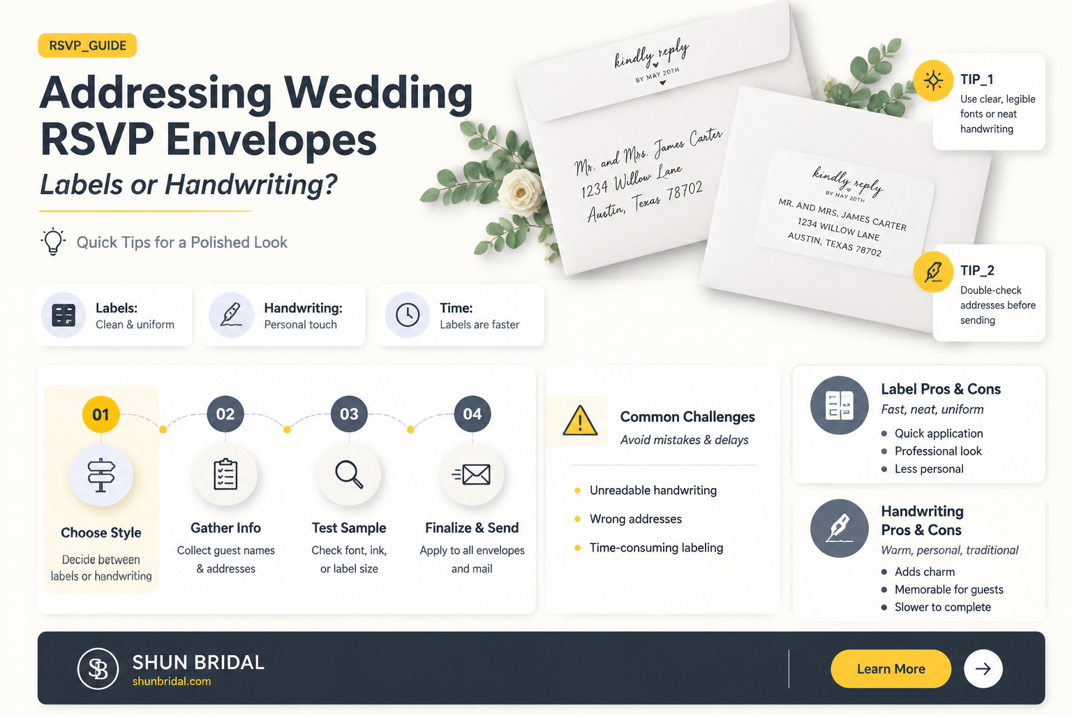 are labels a proper address wedding rsvp envelopes