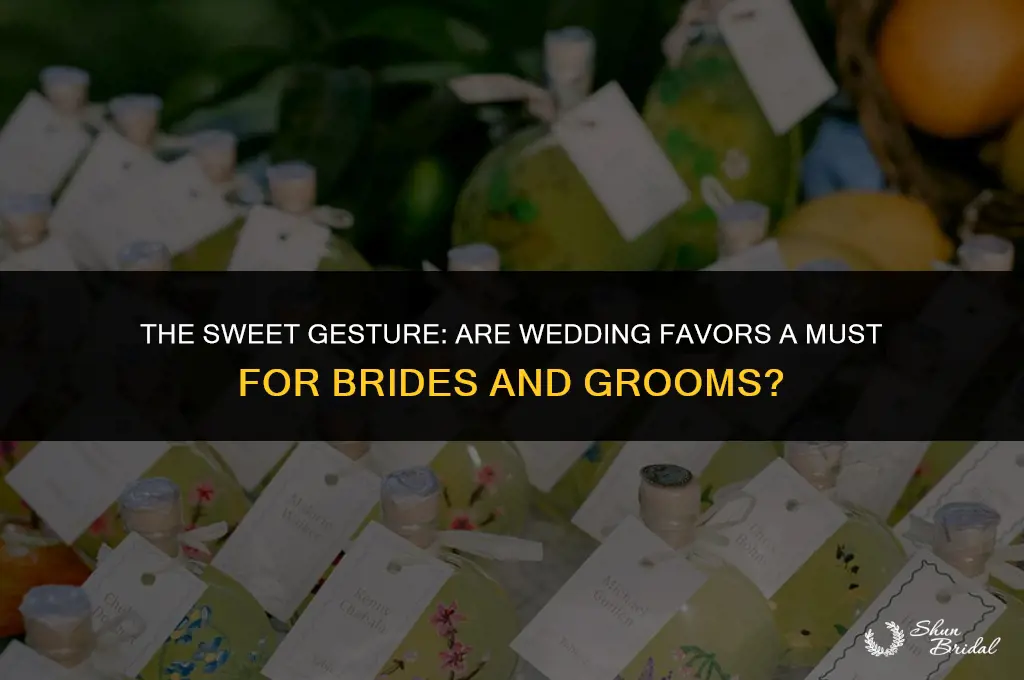 are bridal and groom supposed to give wedding favors