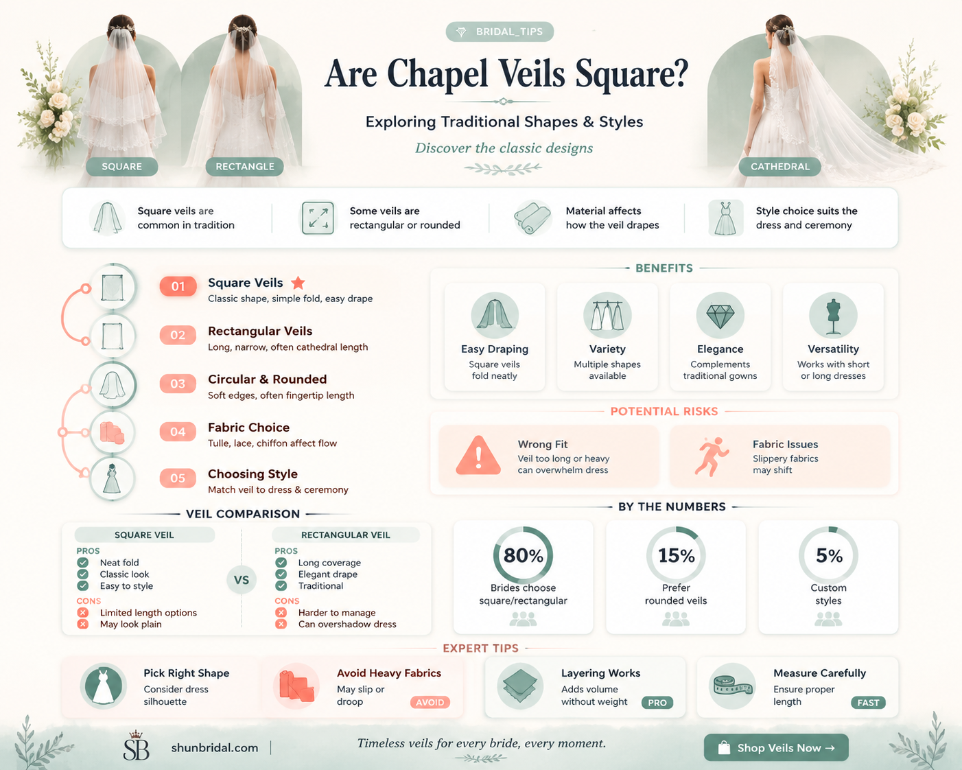 are chapel veils square