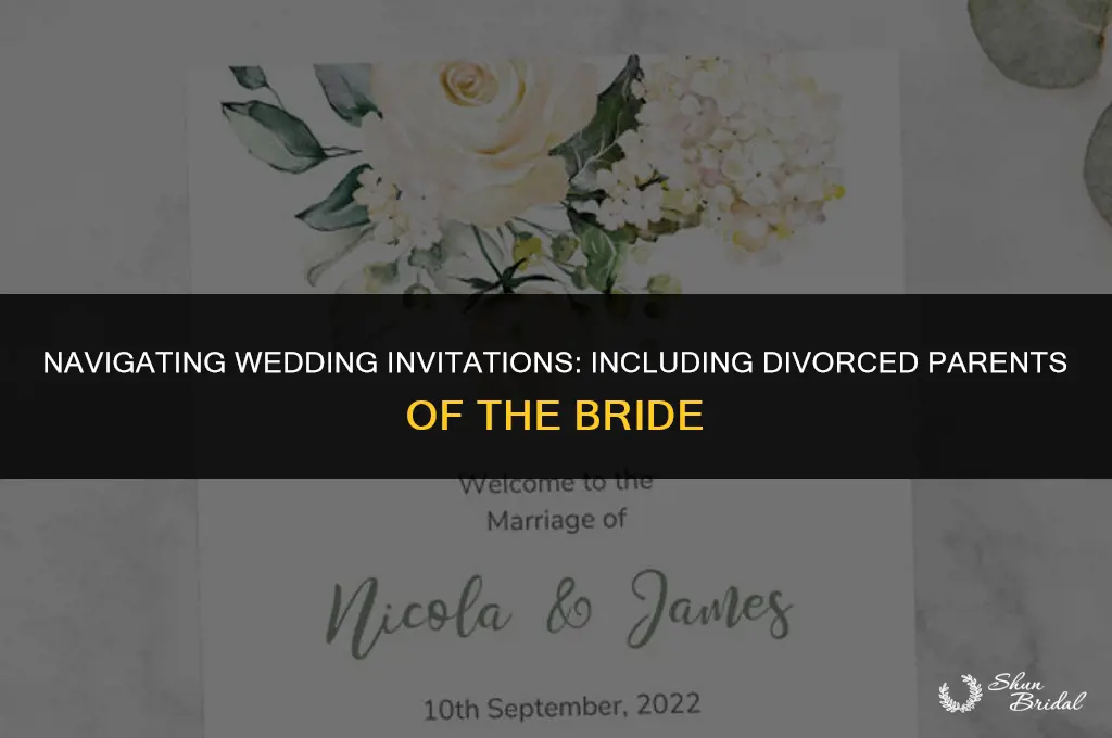 are divorced parents of bride listed in invitation