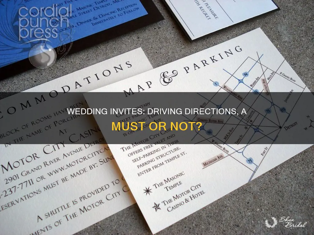 are driving directions needed in a wedding invitation