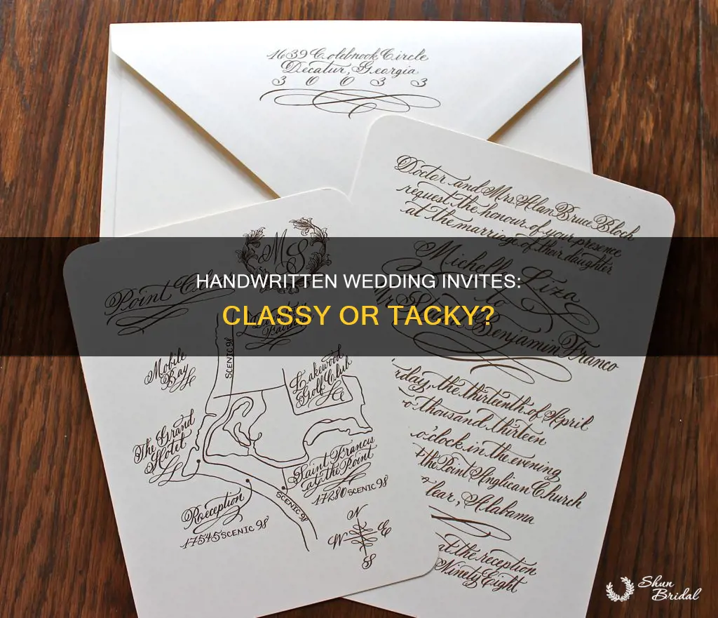 are handwritten wedding invitations tacky