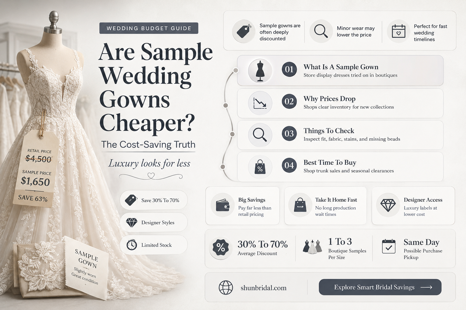 are sample wedding gowns cheape