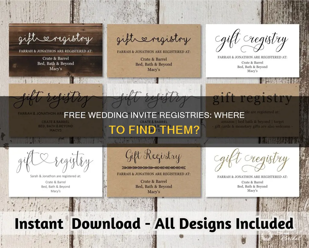 are there any free wedding invite registry