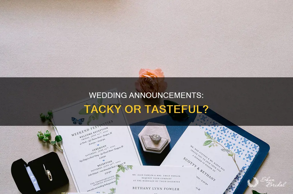 are wedding announcements tacky