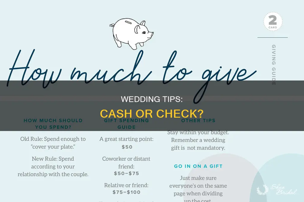are wedding tips usually cash or check