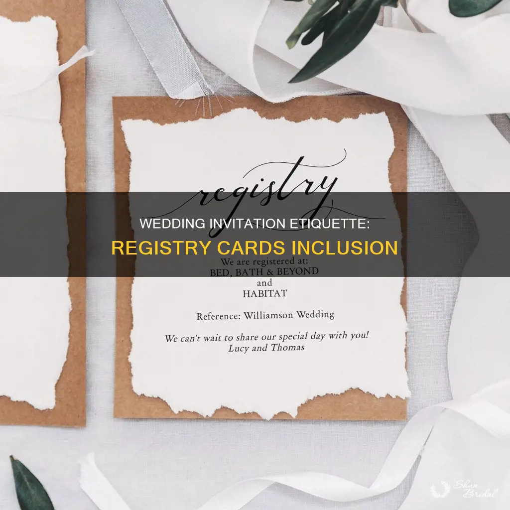 are you supposed to put registry cards in wedding invitations