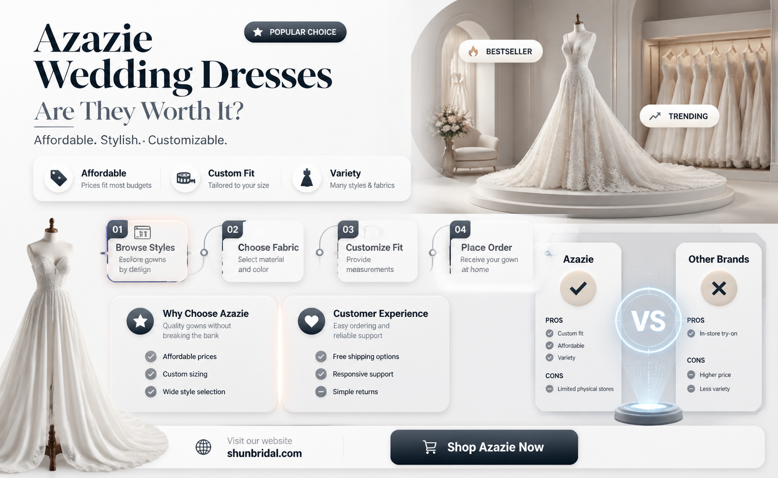 are azazie wedding dresses good