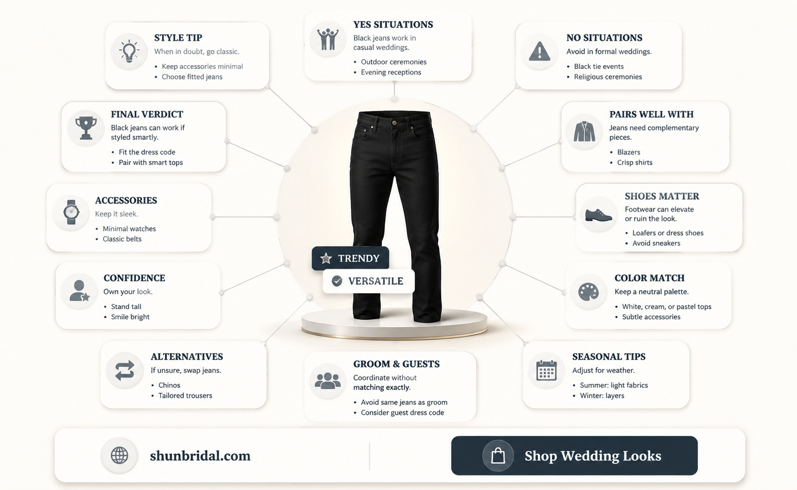 are black jeans ok for a wedding