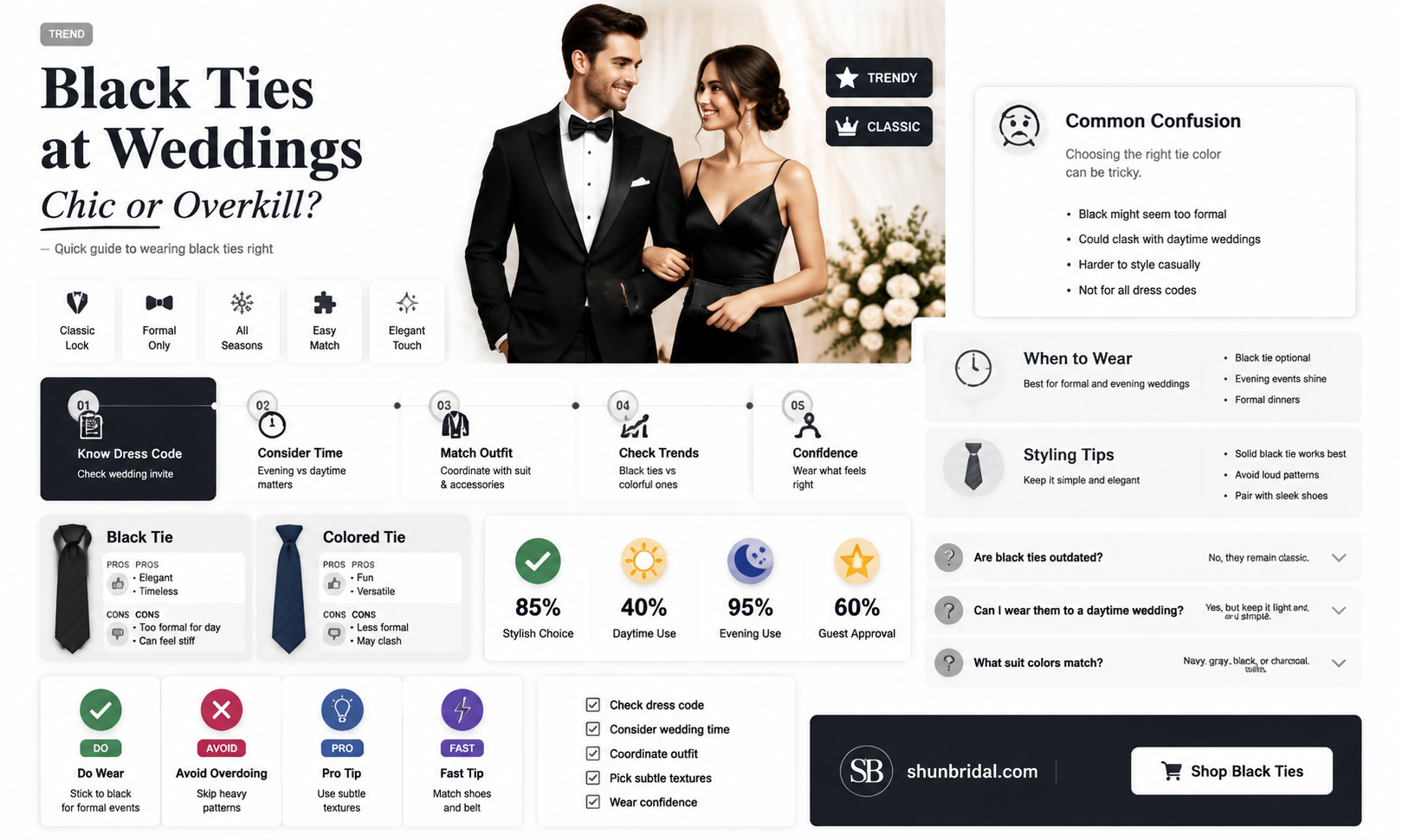 are black ties ok for weddings