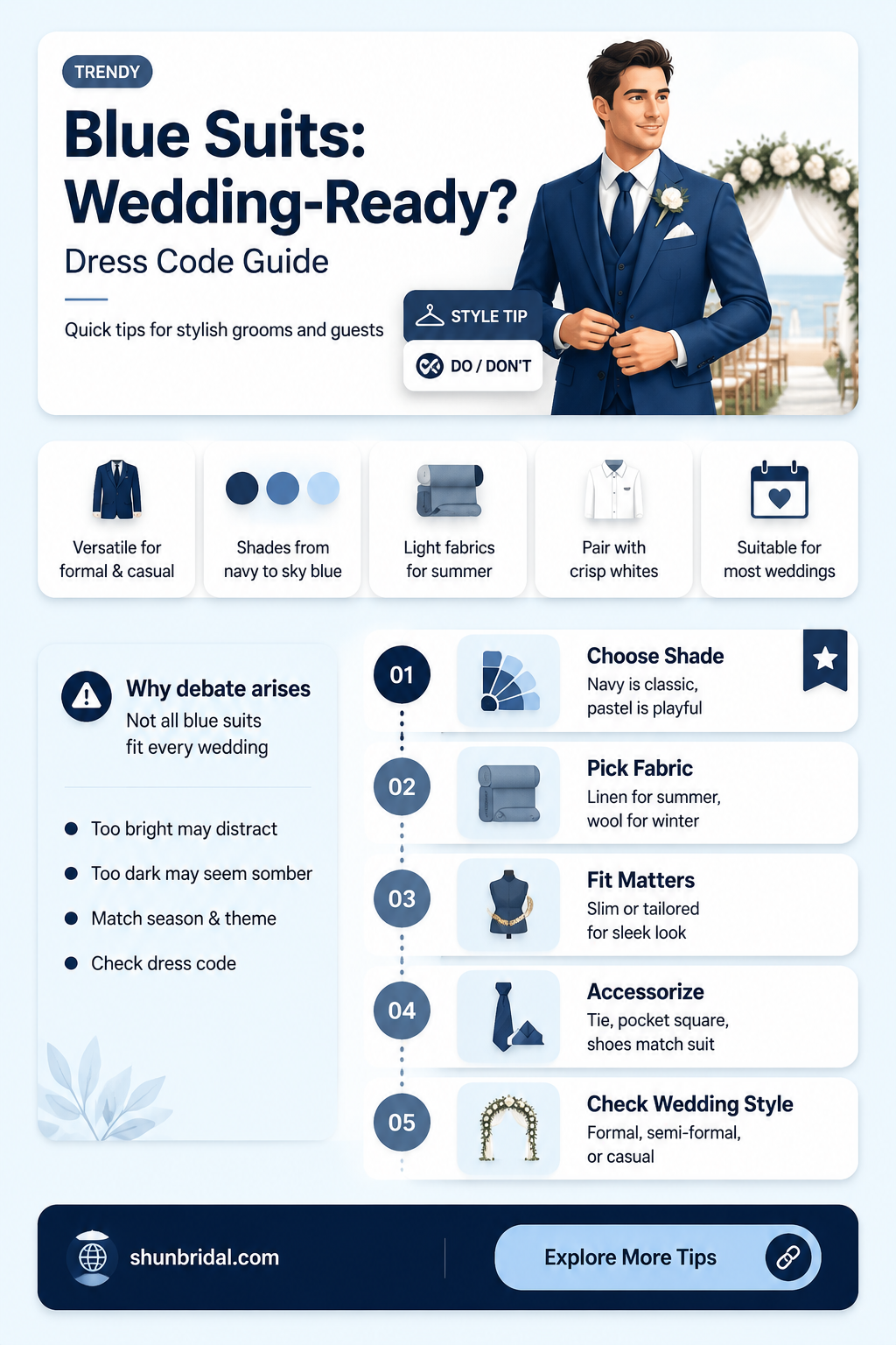 are blue suits appropriate for weddings