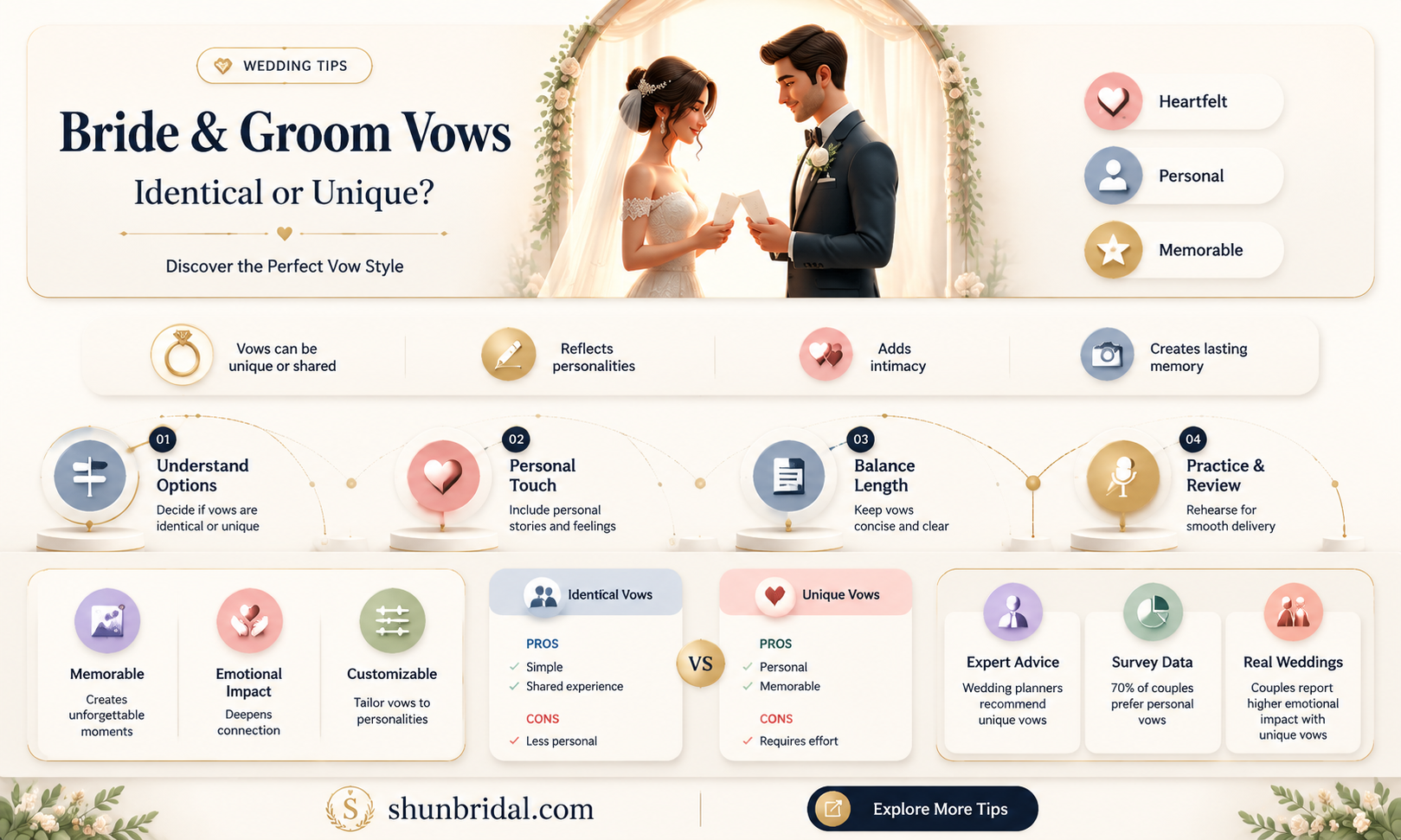 are bride and groom vows the same