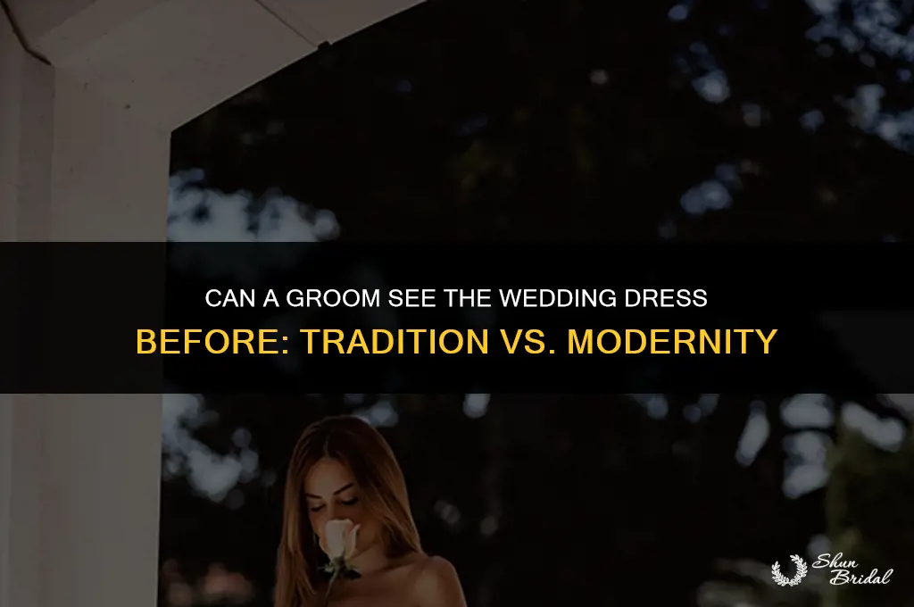 can a groom see wedding dress before