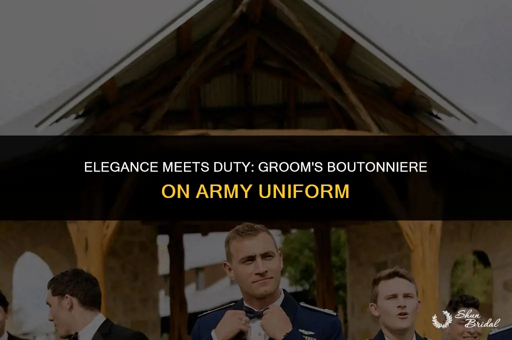 can a groom wear a boutonniere on his army uniform
