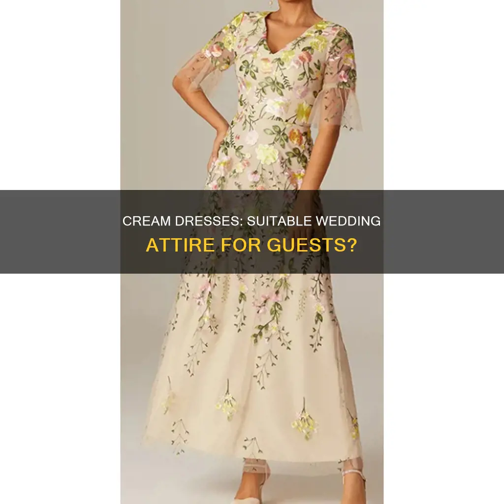 can a guest wear a cream dress to a wedding