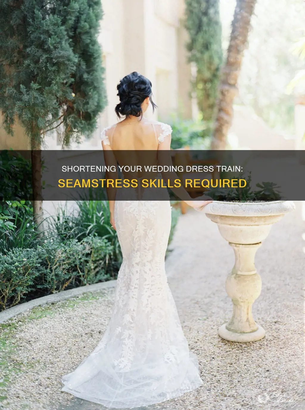 can a seamstress shorten the train wedding dress