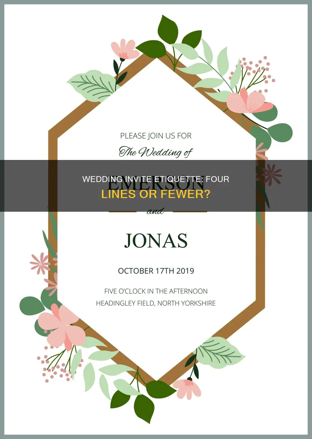 can a wedding invite be addressed with four lines