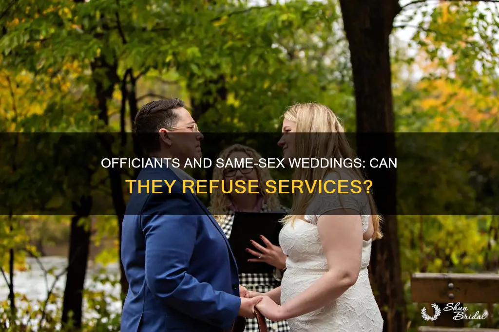 can a wedding officiant deny same sex setvices