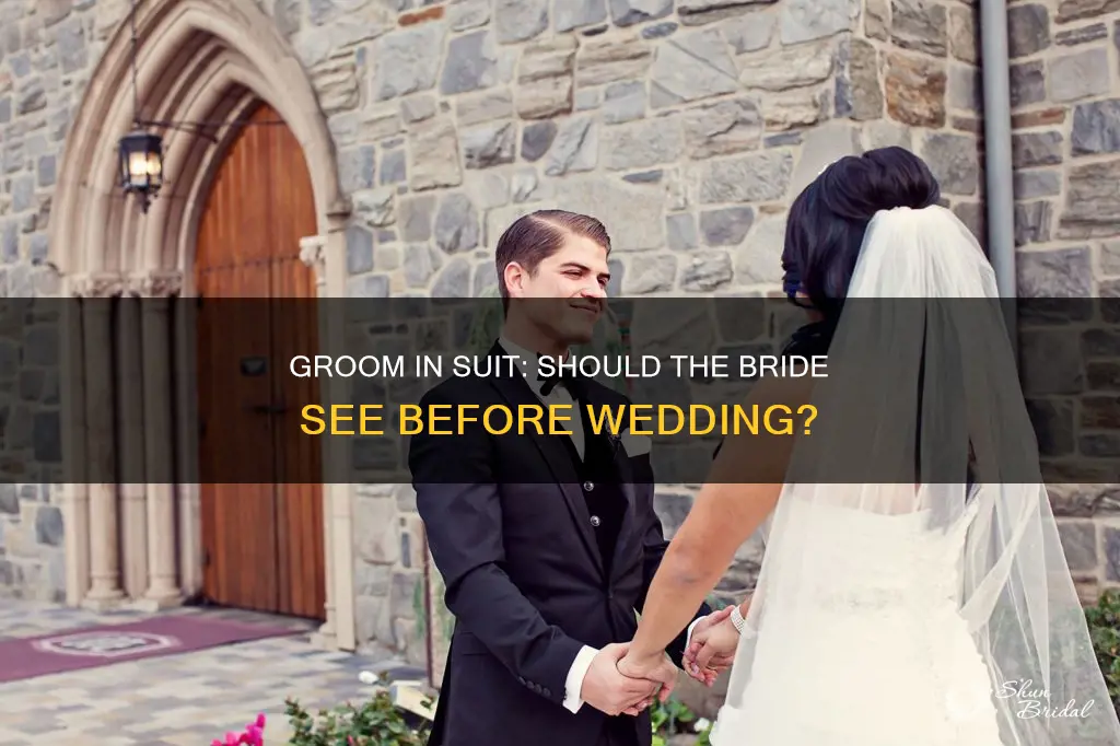 can bride see groom in suit before wedding