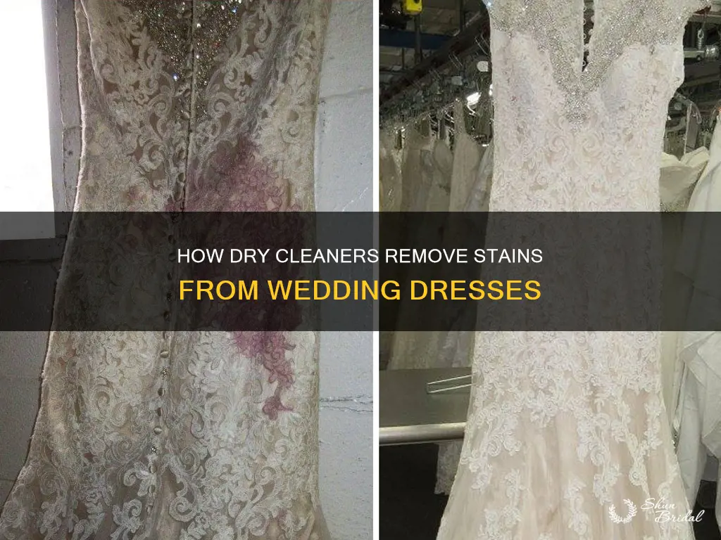 can dry cleaners get stains out of wedding dress