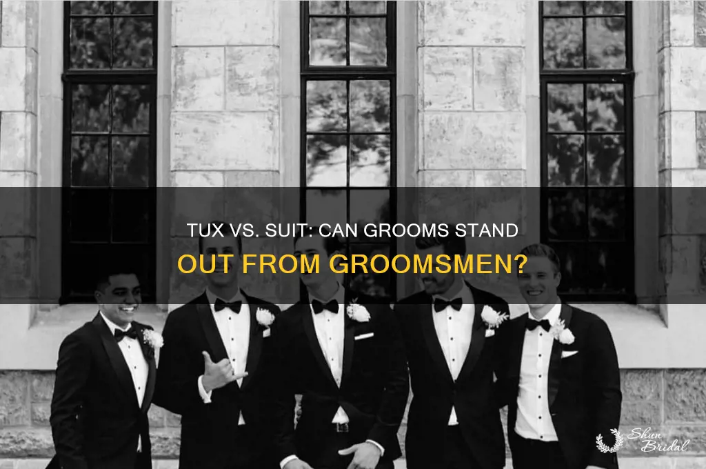 can groom wear tux and groomsmen wear suits