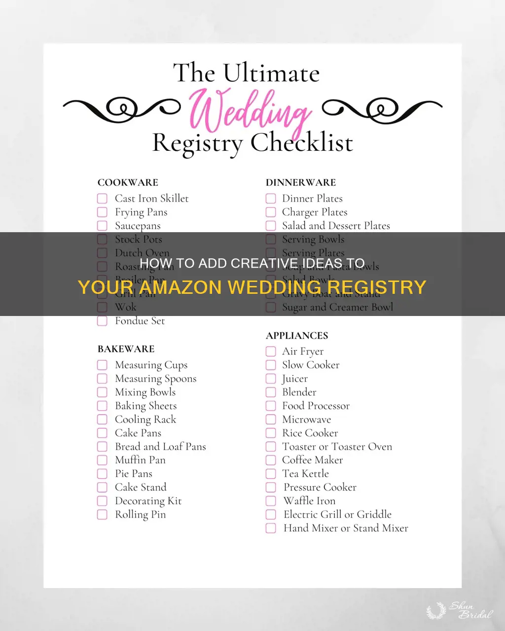 can I add an idea to an amazon wedding registry