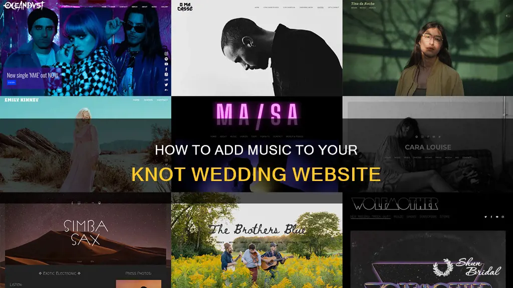 can I add music to my knot wedding website