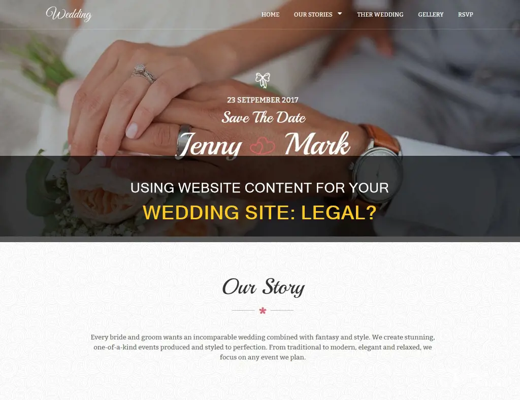 can I copy from a website for my wedding website