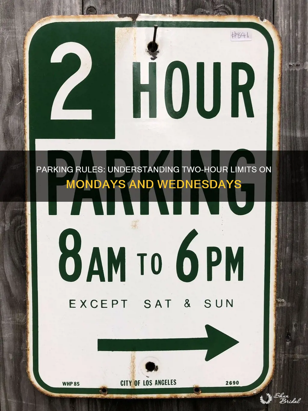 can I park where it says 2 hour mon-wed