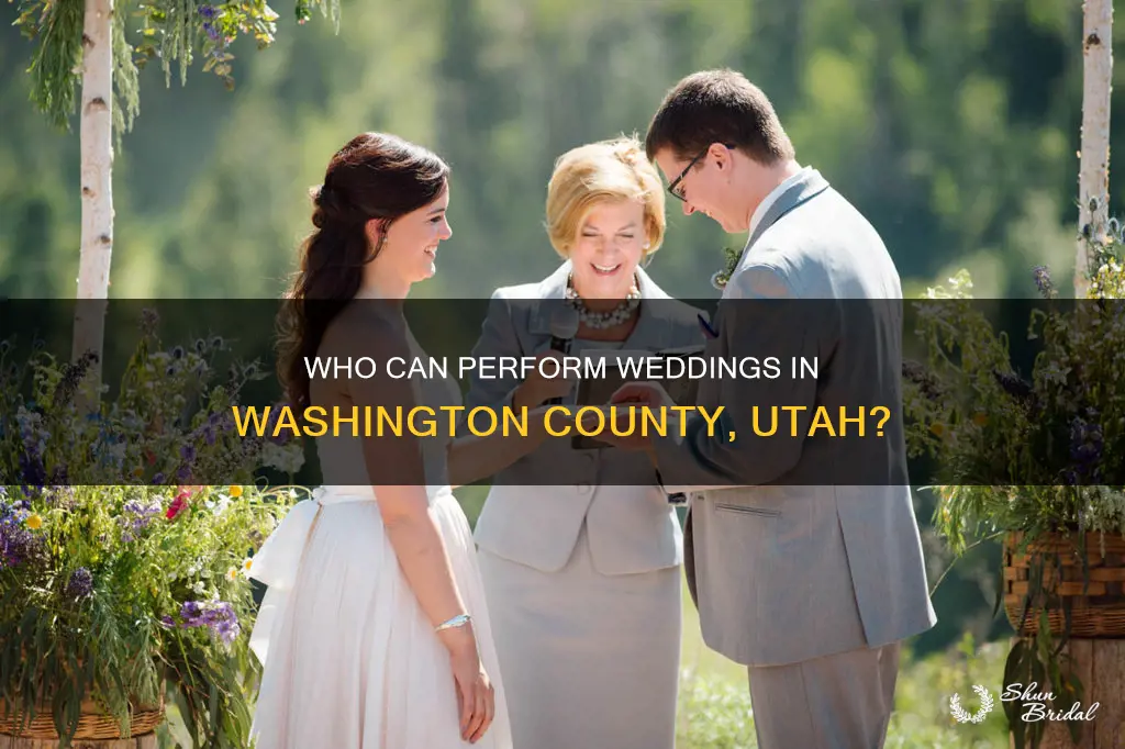 can I perform a wedding in washington county utah