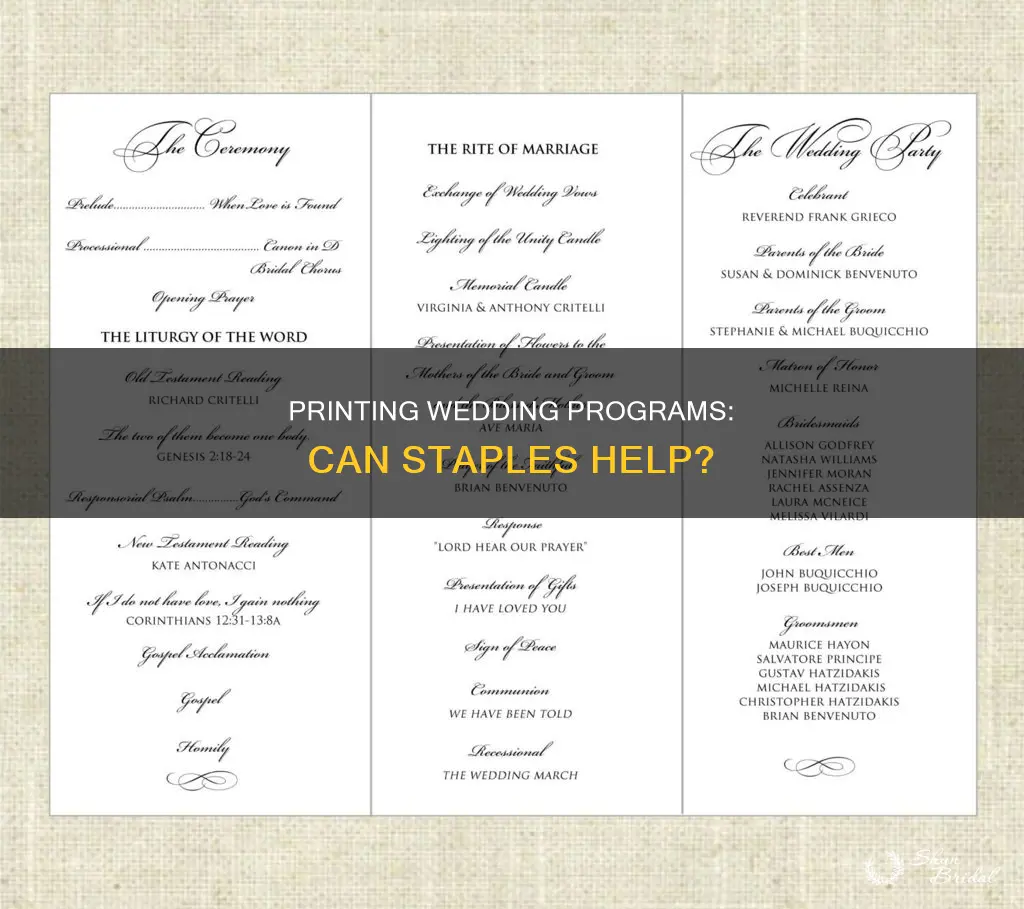 can I print wedding programs at staples