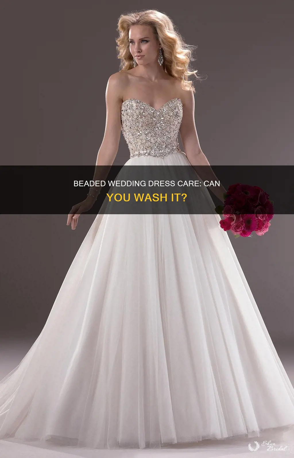 can I wash my beaded wedding dress in water