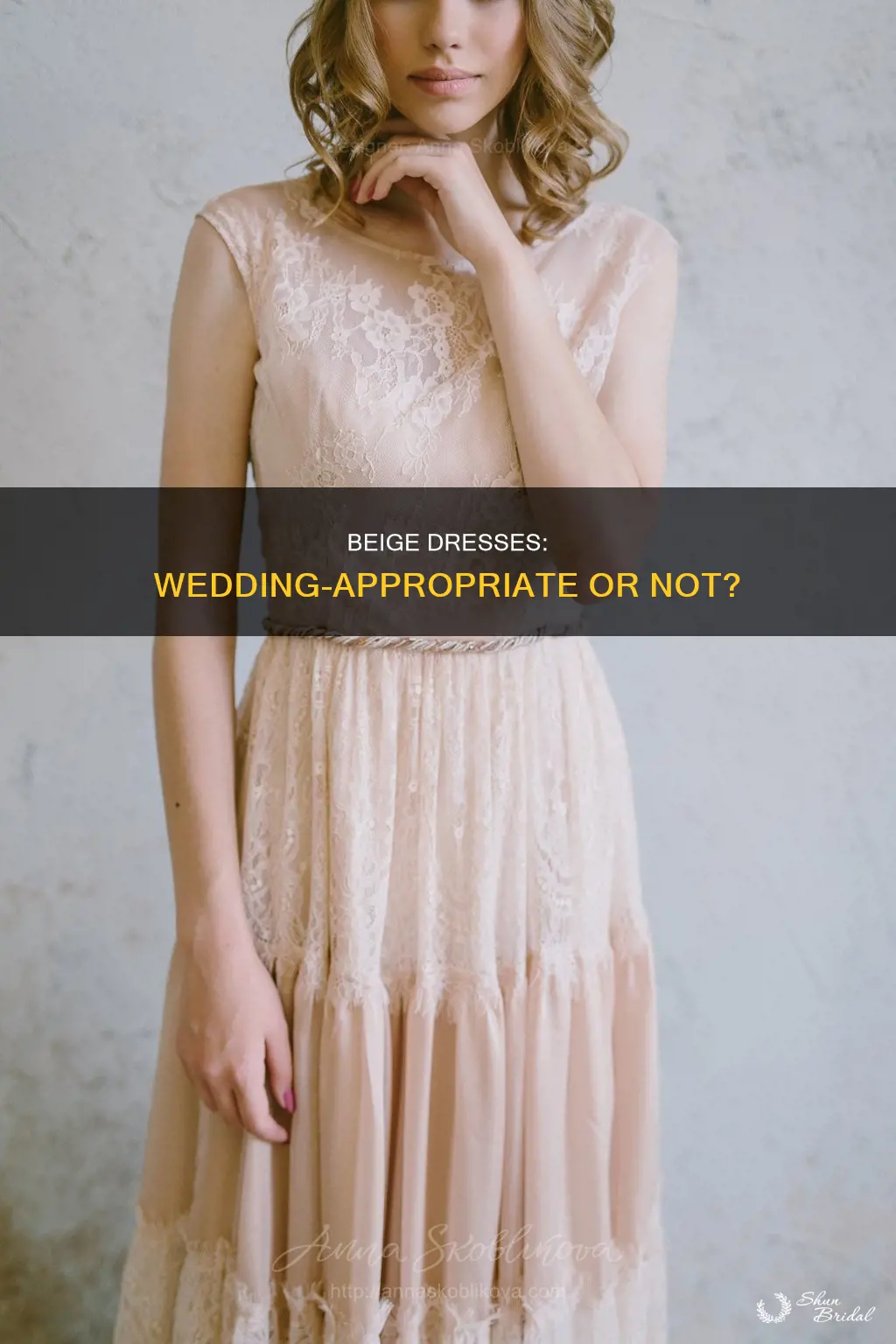 can I wear a beige dress to a wedding