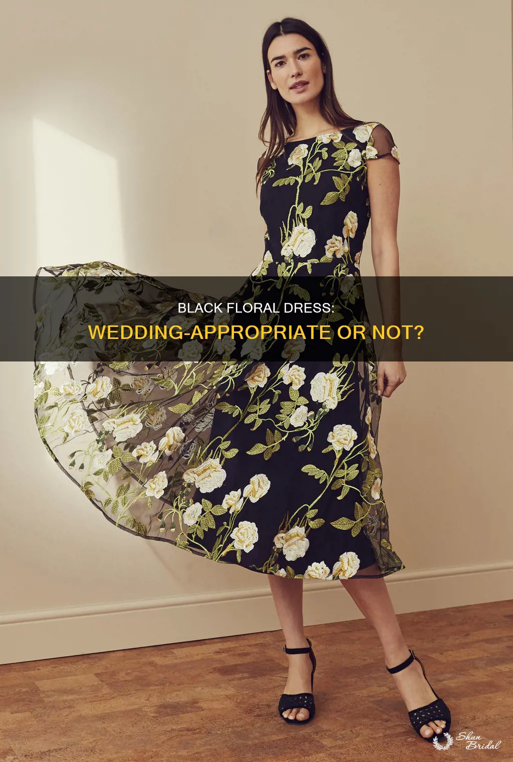 can I wear a black floral dress to a wedding