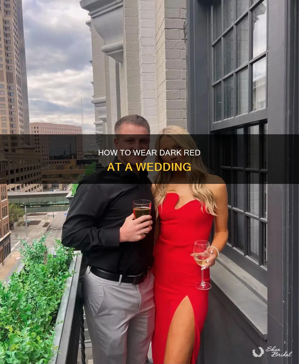 can I wear a dark red dress to a wedding