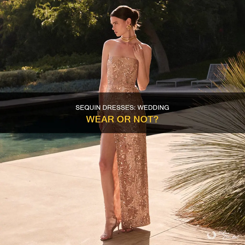 can I wear a long sequin dress to a wedding