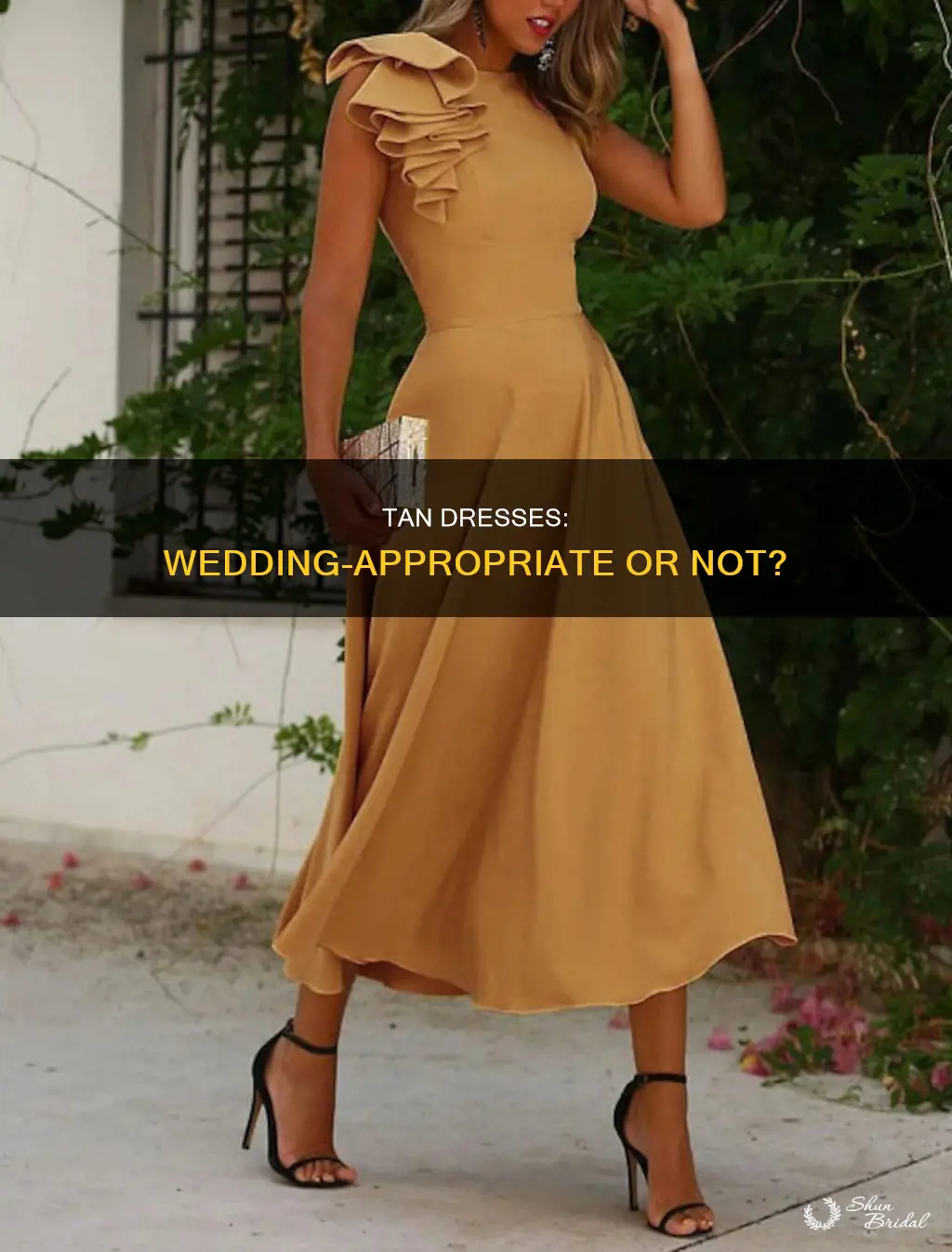 can I wear a tan dress to a wedding