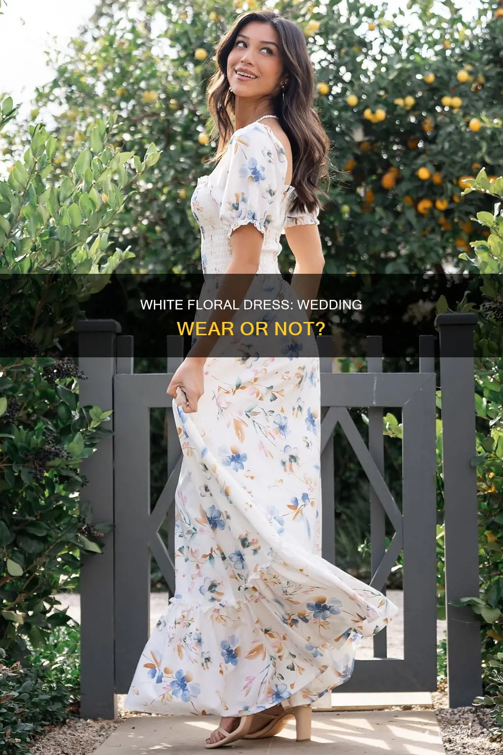 can I wear a white floral dress to a wedding