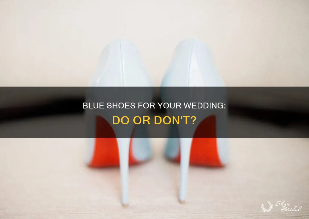 can I wear blue shoes with my wedding dress