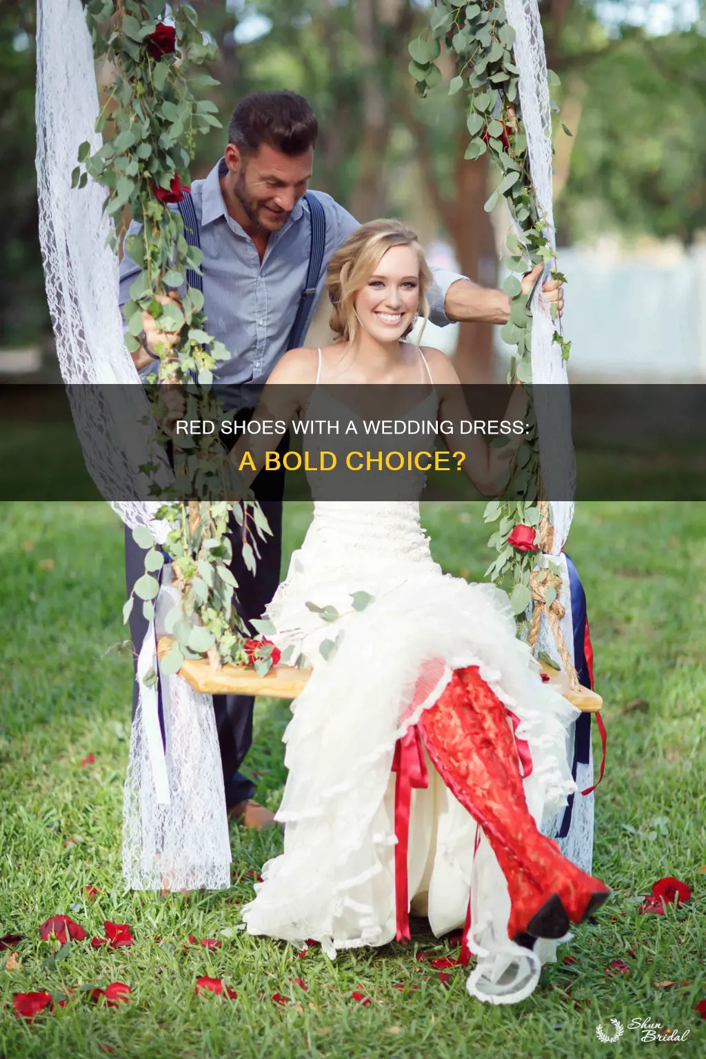 can I wear red shoes with my wedding dress