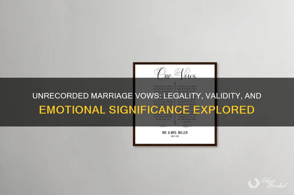 can marriage vows be taken without recording them