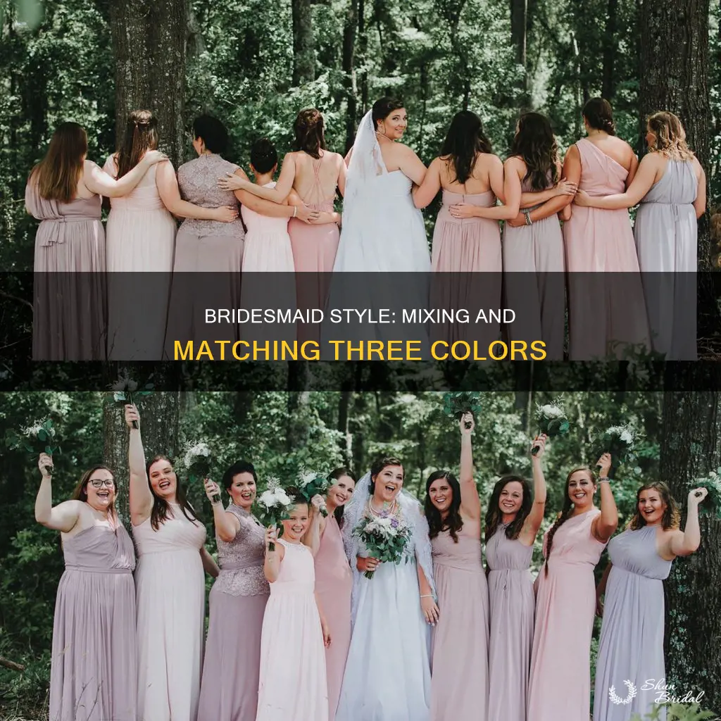 can my 5 bridesmaids wear 3 different colors