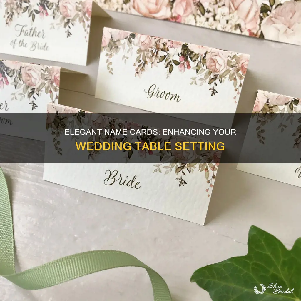 can name cards be placed on tables for wedding