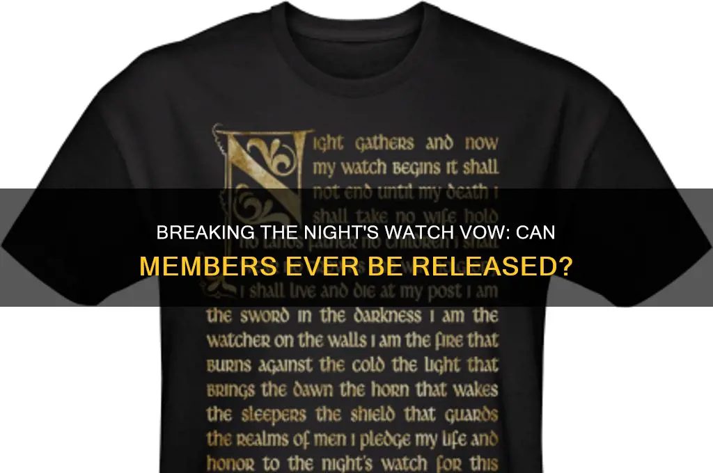 can nights watch he released from vow