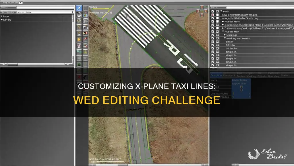 can not edit xplane taxi lines in wed