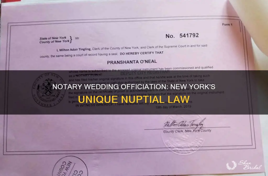 can notary officiate wedding ny state